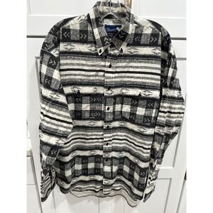 Wrangler Mens Western Shirt Southwestern Tribal Pattern Long Sleeve‎